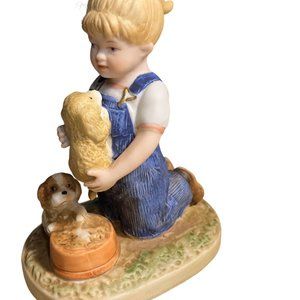Denim Days #1503 “Puppy Love” Home Interiors Figurine Homco 1995